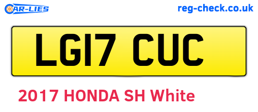 LG17CUC are the vehicle registration plates.