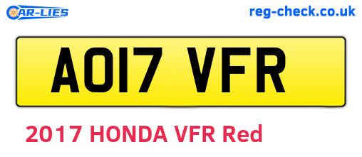 AO17VFR are the vehicle registration plates.
