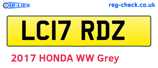 LC17RDZ are the vehicle registration plates.
