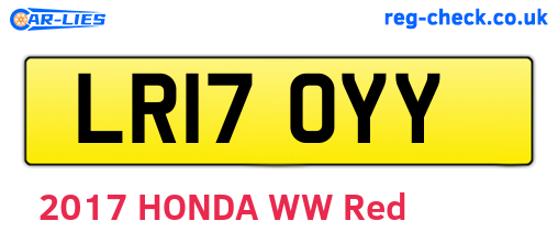 LR17OYY are the vehicle registration plates.