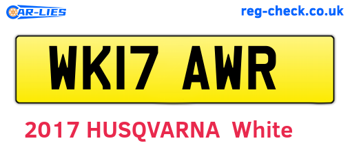 WK17AWR are the vehicle registration plates.