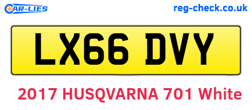 LX66DVY are the vehicle registration plates.