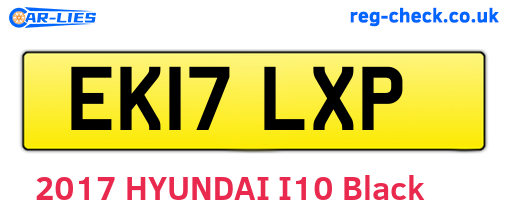 EK17LXP are the vehicle registration plates.