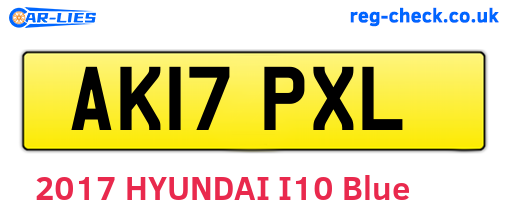 AK17PXL are the vehicle registration plates.