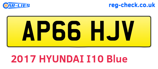 AP66HJV are the vehicle registration plates.