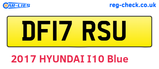 DF17RSU are the vehicle registration plates.