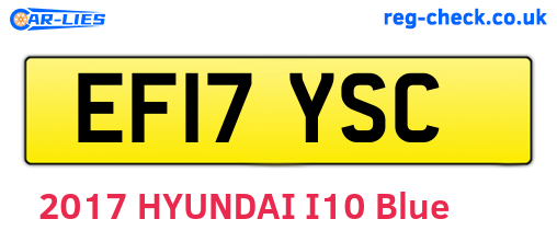 EF17YSC are the vehicle registration plates.