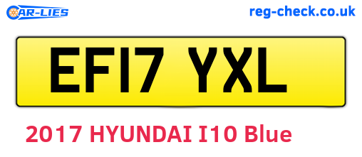 EF17YXL are the vehicle registration plates.