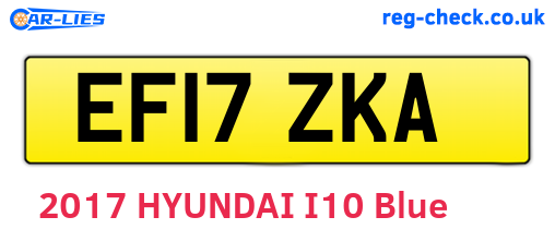 EF17ZKA are the vehicle registration plates.