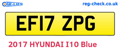 EF17ZPG are the vehicle registration plates.