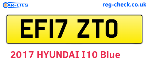 EF17ZTO are the vehicle registration plates.