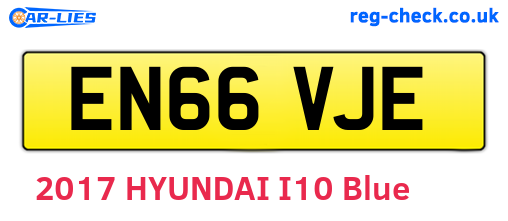 EN66VJE are the vehicle registration plates.