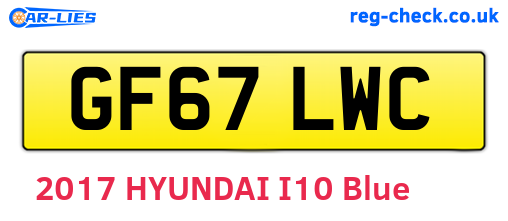 GF67LWC are the vehicle registration plates.
