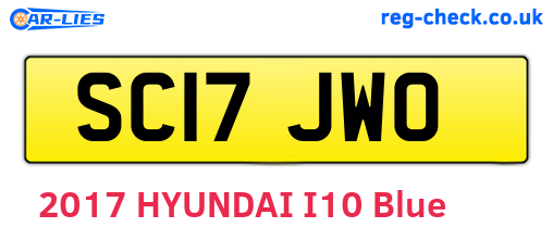 SC17JWO are the vehicle registration plates.