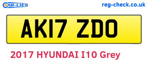 AK17ZDO are the vehicle registration plates.