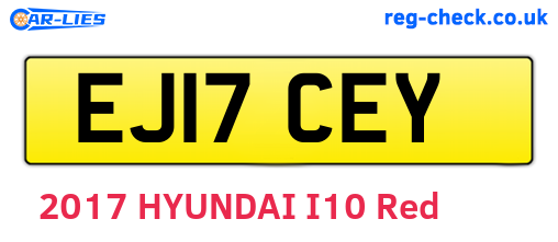EJ17CEY are the vehicle registration plates.