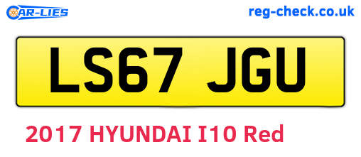 LS67JGU are the vehicle registration plates.
