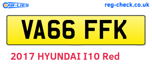 VA66FFK are the vehicle registration plates.