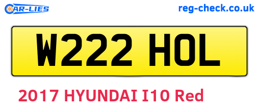 W222HOL are the vehicle registration plates.