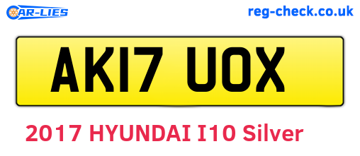 AK17UOX are the vehicle registration plates.