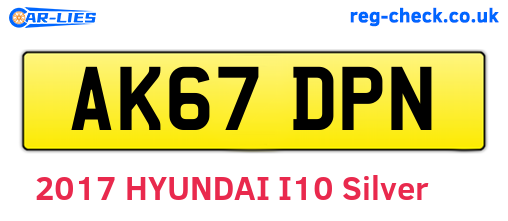 AK67DPN are the vehicle registration plates.
