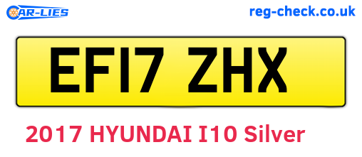 EF17ZHX are the vehicle registration plates.