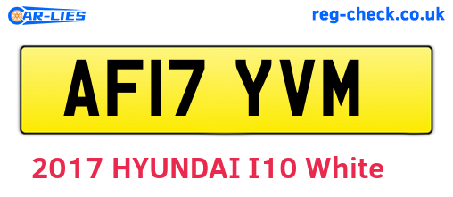 AF17YVM are the vehicle registration plates.