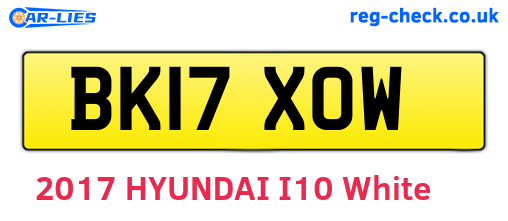 BK17XOW are the vehicle registration plates.