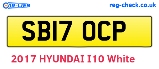 SB17OCP are the vehicle registration plates.