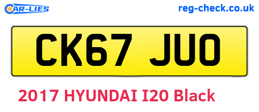 CK67JUO are the vehicle registration plates.