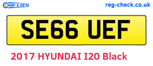 SE66UEF are the vehicle registration plates.