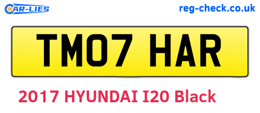 TM07HAR are the vehicle registration plates.