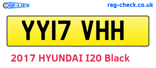 YY17VHH are the vehicle registration plates.