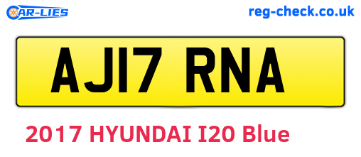AJ17RNA are the vehicle registration plates.