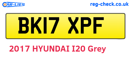 BK17XPF are the vehicle registration plates.
