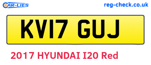 KV17GUJ are the vehicle registration plates.
