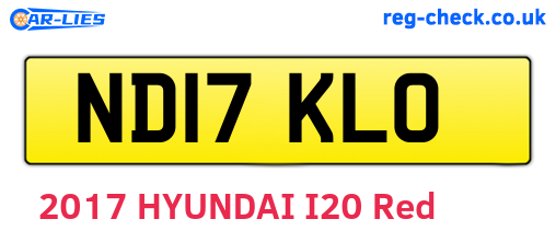 ND17KLO are the vehicle registration plates.