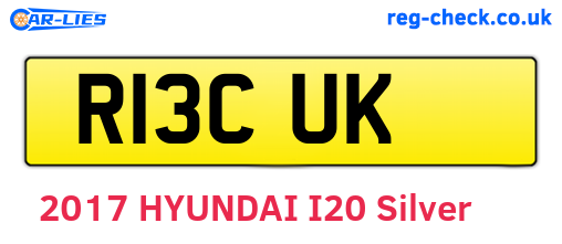 R13CUK are the vehicle registration plates.