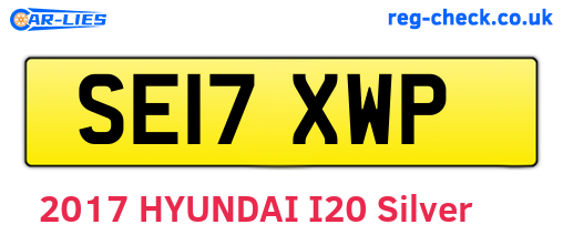 SE17XWP are the vehicle registration plates.