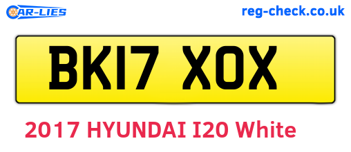 BK17XOX are the vehicle registration plates.