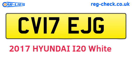 CV17EJG are the vehicle registration plates.