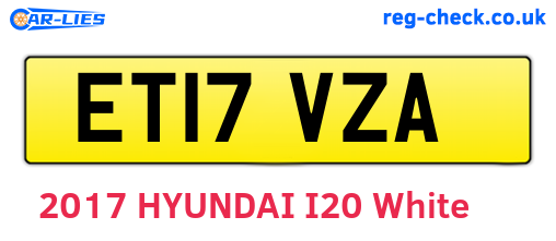 ET17VZA are the vehicle registration plates.