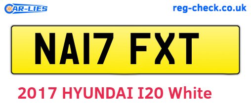 NA17FXT are the vehicle registration plates.