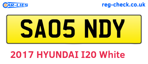 SA05NDY are the vehicle registration plates.