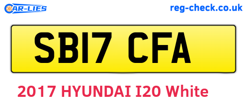 SB17CFA are the vehicle registration plates.