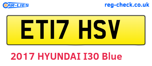 ET17HSV are the vehicle registration plates.