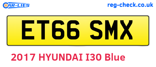 ET66SMX are the vehicle registration plates.