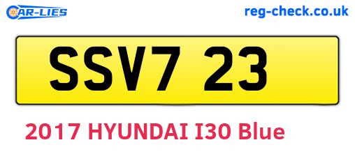 SSV723 are the vehicle registration plates.