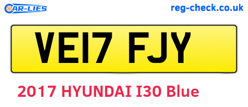VE17FJY are the vehicle registration plates.