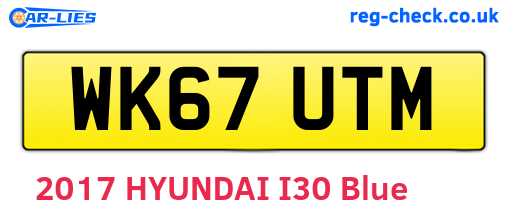 WK67UTM are the vehicle registration plates.
